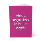 Chaos Organized in Bullet Points Journal – Pink A5 Lined Softcover