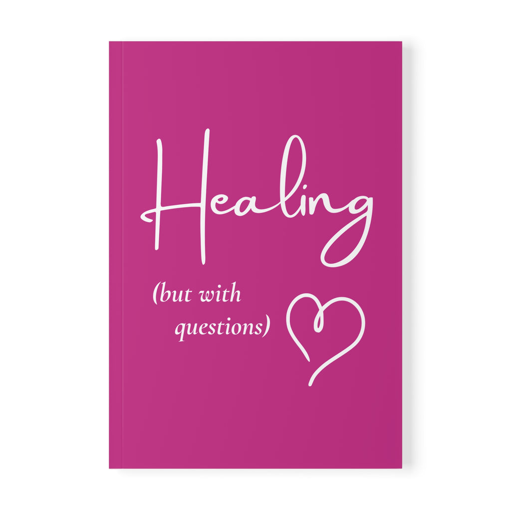 Her Mood Podcast Journal Pink Softcover Notebook Healing (But With Questions) Lined A5 Planner Gift