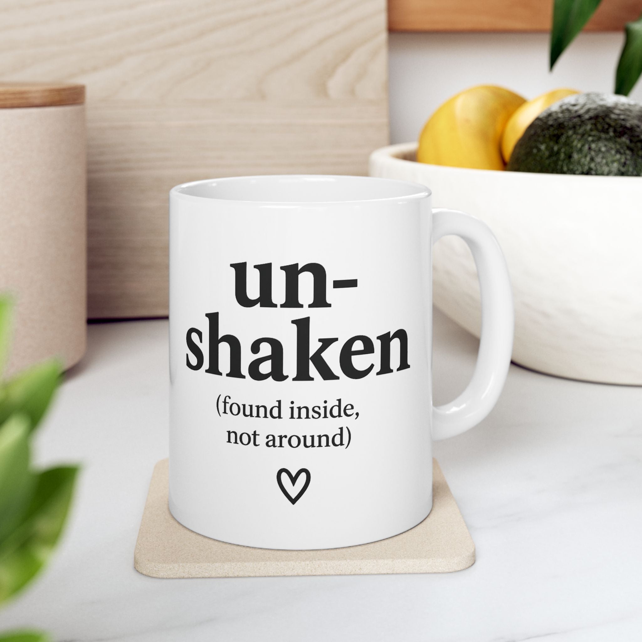 Her Mood Podcast Coffee Mug White Ceramic Cup Unshaken (Found Inside, Not Around) Dishwasher Safe Podcast Gift