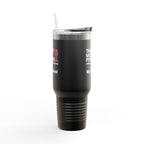 Her Mood Podcast 40oz Tumbler | White Stainless Travel Mug with Pink Mic & Logo