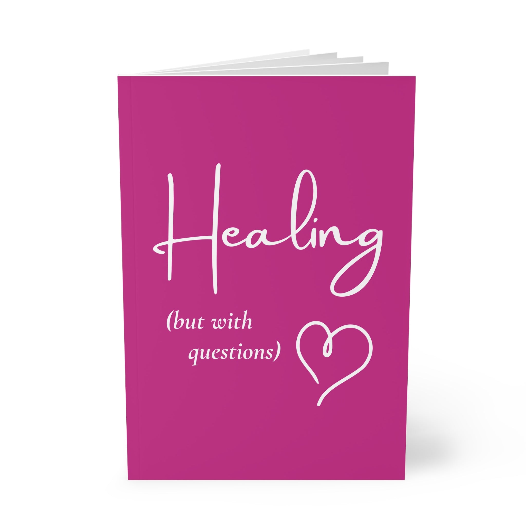 Her Mood Podcast Journal Pink Softcover Notebook Healing (But With Questions) Lined A5 Planner Gift