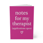 Notes for My Therapist (Applications Open) Journal – Pink A5 Lined Softcover