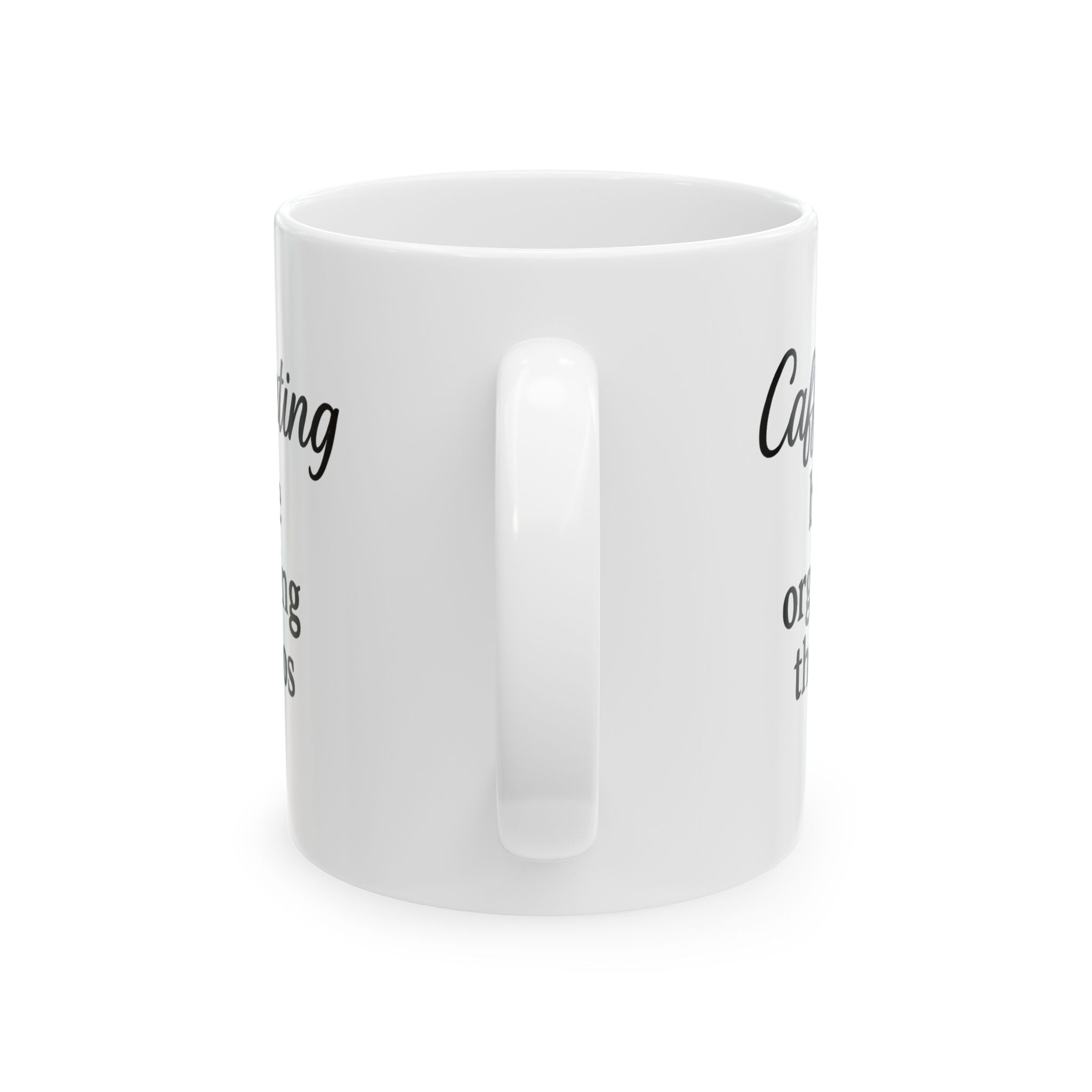Her Mood Podcast Coffee Mug White 11oz Ceramic Cup Caffeinating Before Organizing the Chaos Dishwasher Safe Podcast Gift