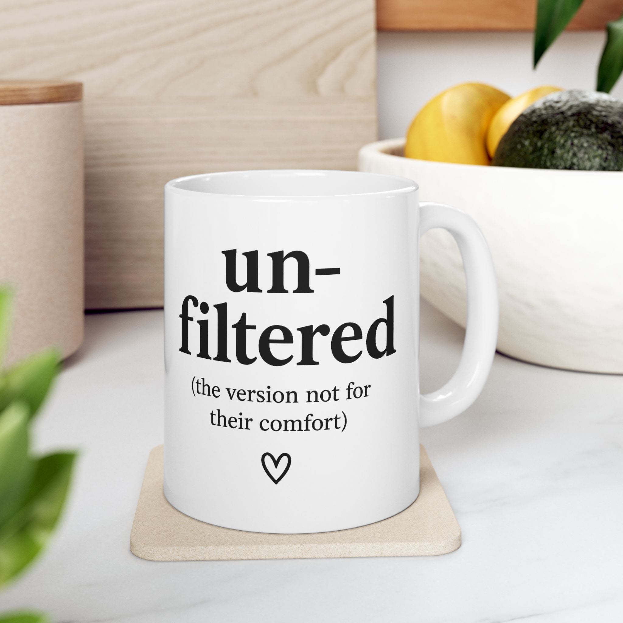 Her Mood Podcast Coffee Mug White Ceramic Cup Unfiltered (The Version of You) Dishwasher Safe Podcast Gift