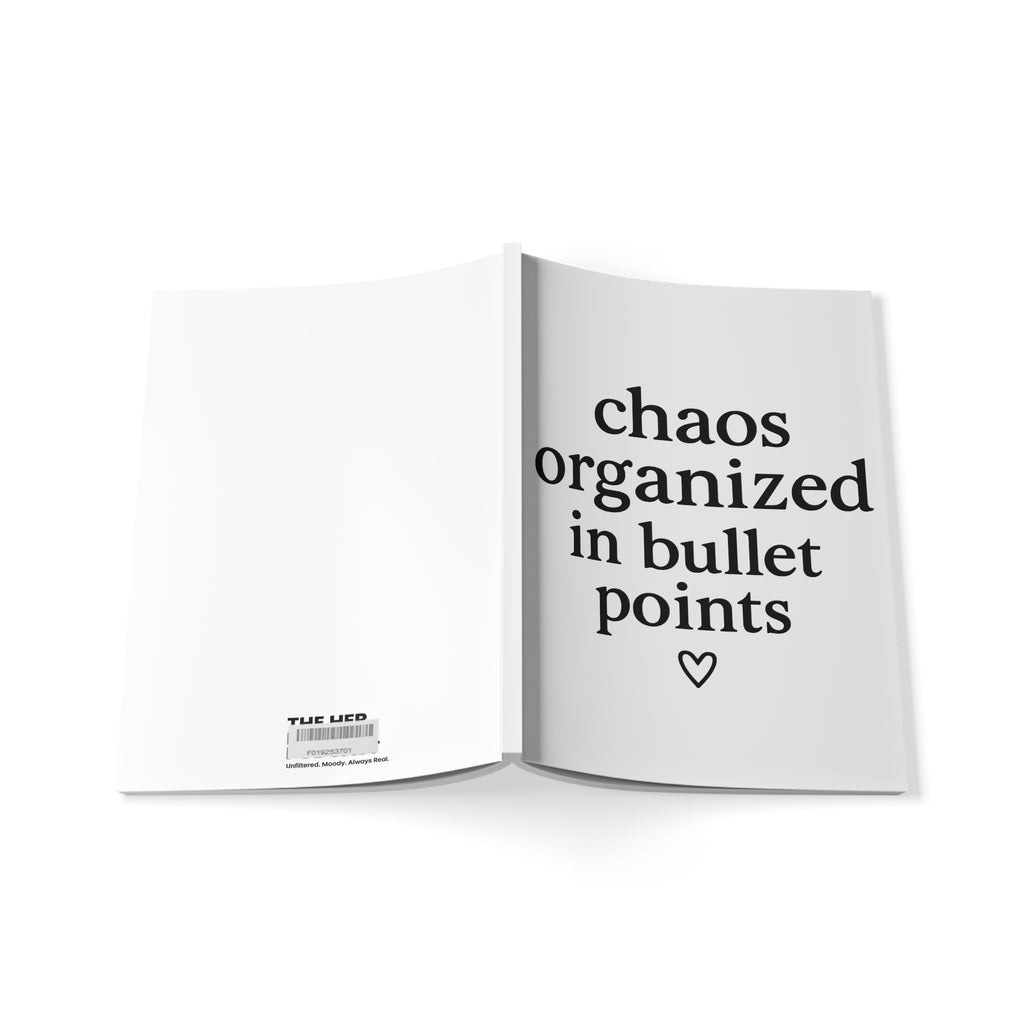 Chaos Organized in Bullet Points Journal – White A5 Lined Softcover