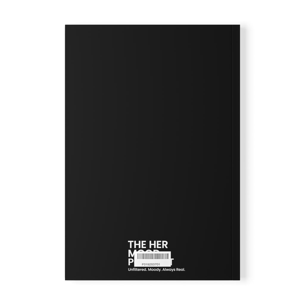 Her Mood Podcast Journal Black Softcover Notebook Notes for My Therapist (Applications Open) Lined A5 Planner Gift