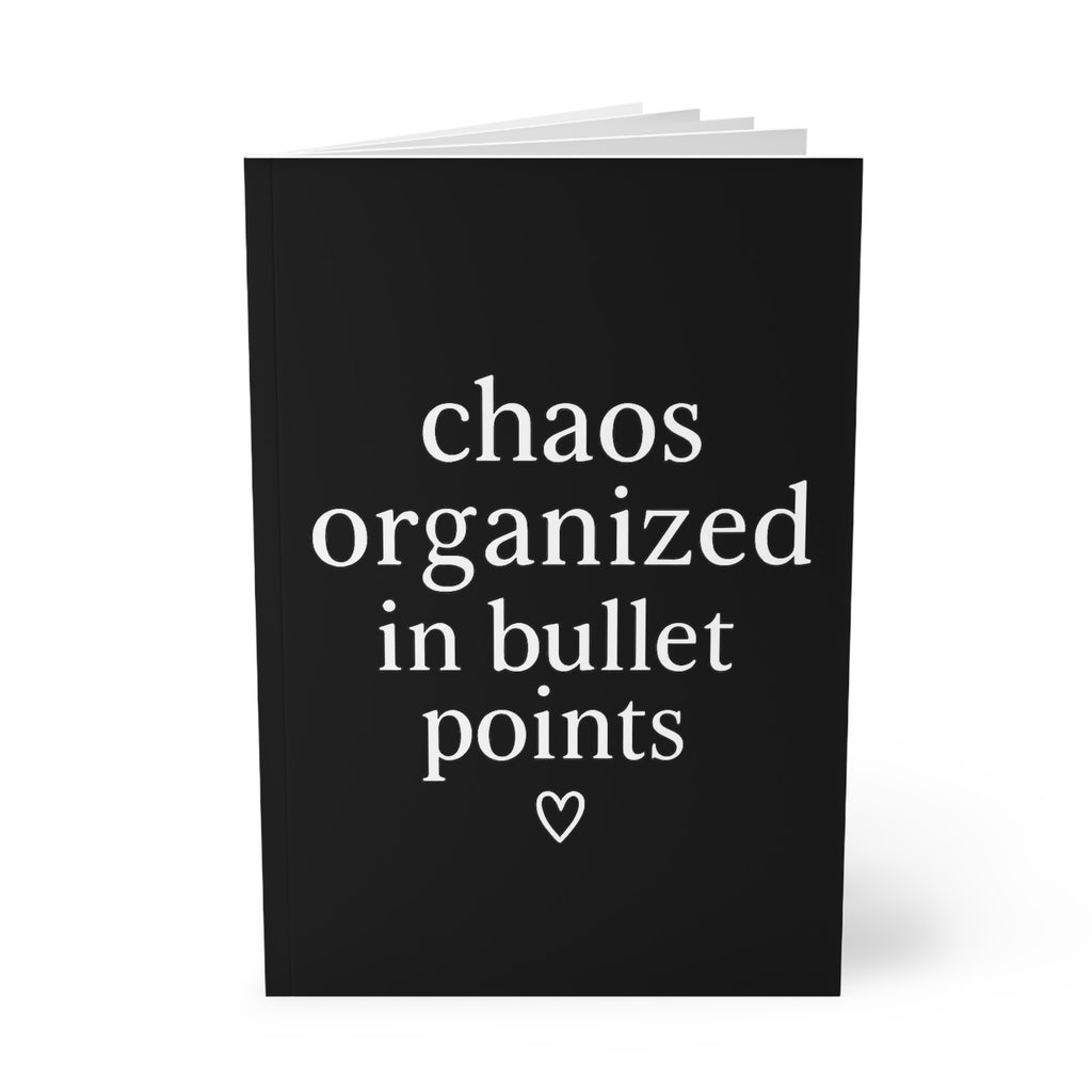 Chaos Organized in Bullet Points Journal – Black A5 Lined Softcover