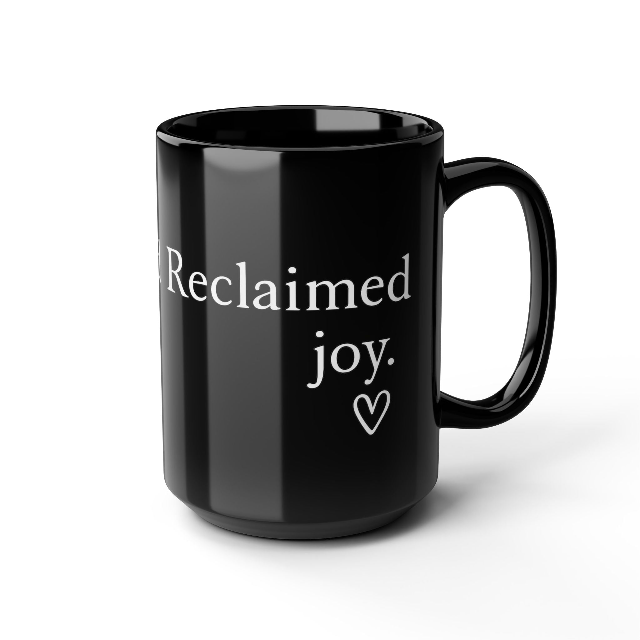 Her Mood Podcast Coffee Mug Black 15oz Ceramic Cup Reclaimed Joy White Logo Dishwasher Safe Podcast Gift