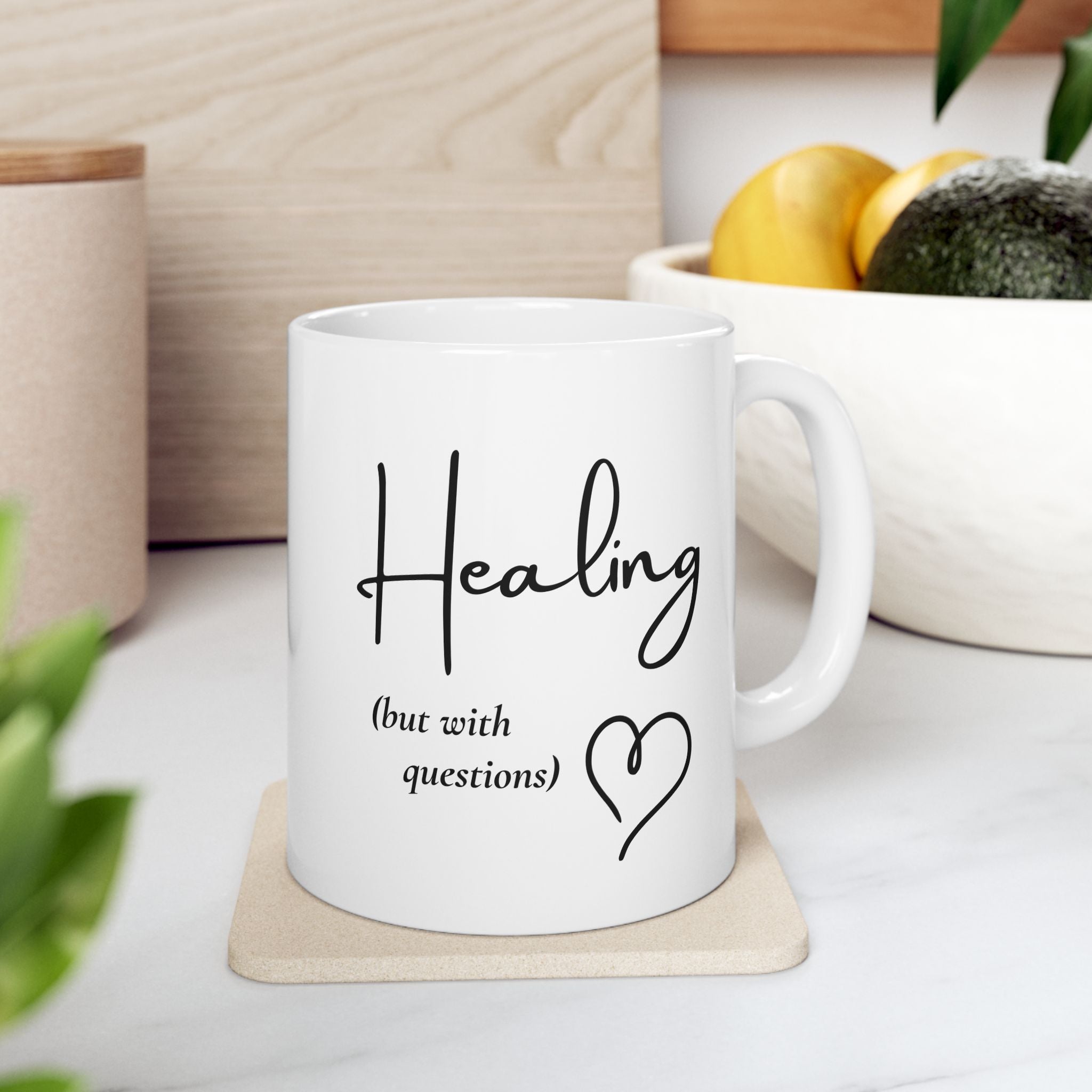 Her Mood Podcast Coffee Mug White Ceramic Cup Healing (But With Questions) Dishwasher Safe Podcast Gift