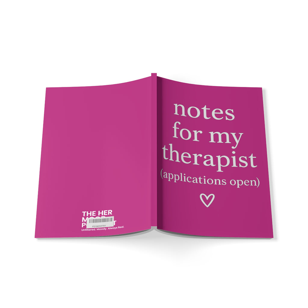 Notes for My Therapist (Applications Open) Journal – Pink A5 Lined Softcover